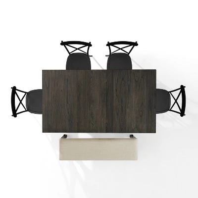 6pc Hayden Extendable Dining Set With Camille Chairs Matte Black/Slate - Crosley 10 6pc Hayden Extendable Dining Set With Camille Chairs Matte Black/Slate - Crosley - Image 10