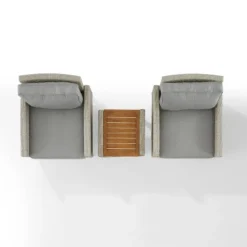 Capella 3pc Outdoor Wicker Chair Set - Gray - Crosley -Cheap Crosley Store GUEST c4a317be f980 4471 a7ee 1f284f0c1ce9