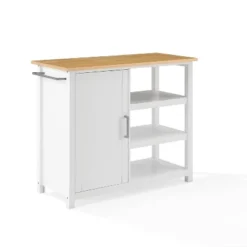 Tristan Open Kitchen Island Cart White/Natural - Crosley -Cheap Crosley Store GUEST c4bea043 63aa 46c1 8cb4 b370bcaffe54