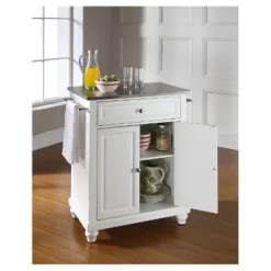 Cambridge Stainless Steel Top Portable Kitchen Island - White - Crosley -Cheap Crosley Store GUEST c4f1fcb7 c4a1 4fae a1fc 86295dcf22cd