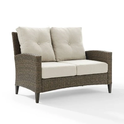 Rockport Outdoor Wicker High Back Loveseat - Crosley 1 Rockport Outdoor Wicker High Back Loveseat - Crosley