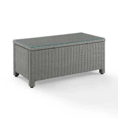 Bradenton Outdoor Wicker Glass Top Coffee Table - Crosley 7 Bradenton Outdoor Wicker Glass Top Coffee Table - Crosley - Image 7