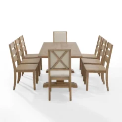 9pc Joanna Dining Set With 6 Ladder Back Chairs And 2 Upholstered Back Chairs Rustic Brown - Crosley 18 9pc Joanna Dining Set With 6 Ladder Back Chairs And 2 Upholstered Back Chairs Rustic Brown - Crosley -Cheap Crosley Store GUEST c70b0674 0eb4 492f b592 96175e1531ad