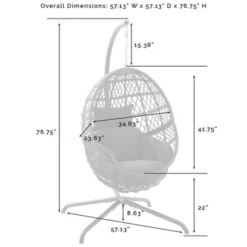 Tess Indoor/Outdoor Wicker Hanging Egg Chair - Gray/Driftwood - Crosley -Cheap Crosley Store GUEST c71cbea3 f6ae 4808 ab21 fd6b31a0734b