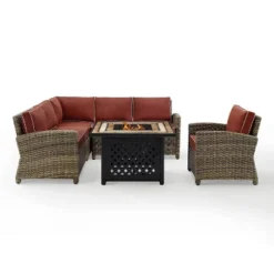 Bradenton 5pc Outdoor Wicker Seating With Fire Table - Crosley -Cheap Crosley Store GUEST c746adf0 eebf 4825 bdb9 1787db4e5125