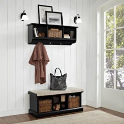 2pc Brennan Entryway Bench And Shelf Set - Crosley -Cheap Crosley Store GUEST c8dac65c cd85 4768 876e 76217e51390e