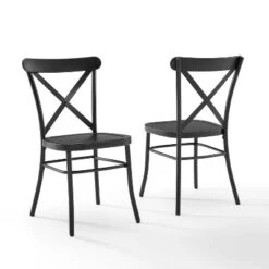 Set Of 2 Camille Dining Chair Matte Black - Crosley