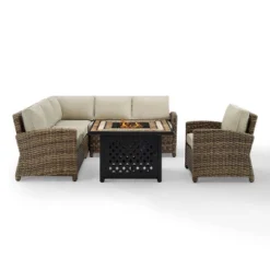 Bradenton 5pc Outdoor Wicker Seating With Fire Table - Crosley -Cheap Crosley Store GUEST ca6647e8 9b33 4125 8d71 bf3bad2b4477