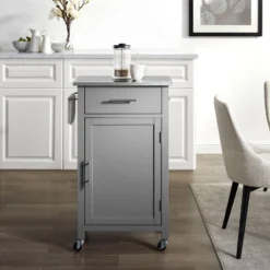 Savannah Stainless Steel Top Compact Kitchen Island Cart Gray - Crosley -Cheap Crosley Store GUEST cb0c6bc5 eec0 421e be5b abce4d5004ed