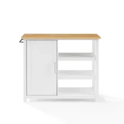 Tristan Open Kitchen Island Cart White/Natural - Crosley -Cheap Crosley Store GUEST cc33963d ed65 47f7 b8d6 ea290d4a6fc2