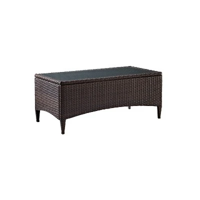 Kiawah Outdoor Wicker Coffee Table - Brown - Crosley 5 Kiawah Outdoor Wicker Coffee Table - Brown - Crosley - Image 5