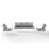Kaplan 3pc Outdoor Sofa Set With Sofa & 2 Arm Chairs - Gray - Crosley