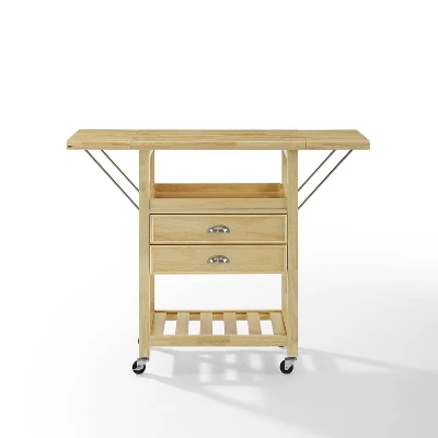 Bristol Double Drop Leaf Kitchen Cart Natural - Crosley 2 Bristol Double Drop Leaf Kitchen Cart Natural - Crosley - Image 2