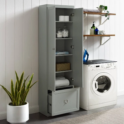 Harper Convertible Pantry Closet Gray - Crosley 6 Harper Convertible Pantry Closet Gray - Crosley - Image 6