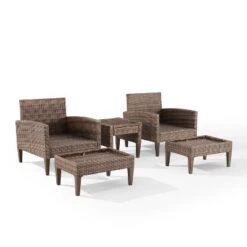 Capella 5pc Outdoor Wicker Conversation Set With Arm Chairs, Ottomans & Side Table - Cream/Brown - Crosley 15 Capella 5pc Outdoor Wicker Conversation Set With Arm Chairs, Ottomans & Side Table - Cream/Brown - Crosley -Cheap Crosley Store GUEST cebb1638 1bba 46fe a5a2 09be91318c10