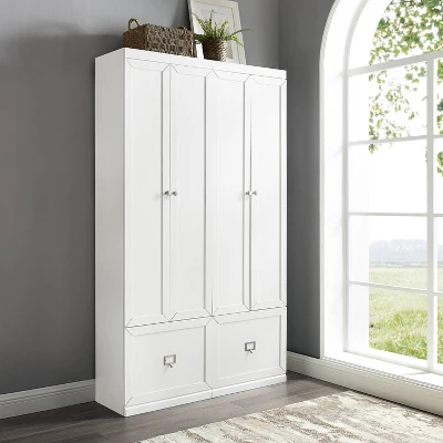 2pc Harper Entryway Pantry Closets White - Crosley 1 2pc Harper Entryway Pantry Closets White - Crosley