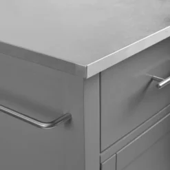 Savannah Stainless Steel Top Compact Kitchen Island Cart Gray - Crosley -Cheap Crosley Store GUEST cf15c4b4 c0fa 4de2 916e 69cc46cd1800