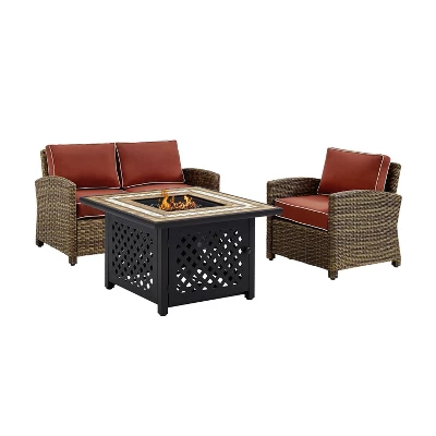 3pc Bradenton Outdoor Steel Fire Pit Set Sangria/Weathered Brown - Crosley 7 3pc Bradenton Outdoor Steel Fire Pit Set Sangria/Weathered Brown - Crosley - Image 7