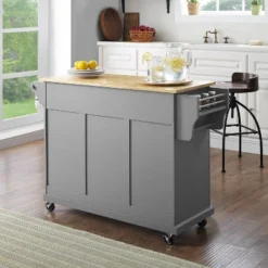 Natural Wood Top Kitchen Cart/Island Vintage Gray - Crosley -Cheap Crosley Store GUEST d152a7d6 fa5c 4145 ba18 4c8dc40ec382