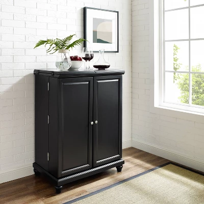 Cambridge Expandable Bar Cabinet Black - Crosley 5 Cambridge Expandable Bar Cabinet Black - Crosley - Image 5
