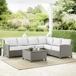 Bradenton 5pc Outdoor Wicker Sectional Set - Crosley