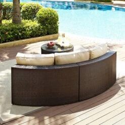 Catalina 2pc Outdoor Wicker Sectional Set - Sand - Crosley -Cheap Crosley Store GUEST d2912708 0dd4 4bbe 9019 2b536cc3cc6b