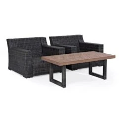 Beaufort 3pc Outdoor Wicker Seating Set With Coffee Table - Mist - Crosley -Cheap Crosley Store GUEST d331a814 838b 4fe1 9cbe 4f54ce497133