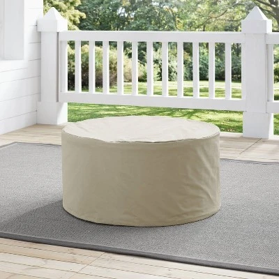 Outdoor Catalina Round Table Furniture Cover - Tan - Crosley 2 Outdoor Catalina Round Table Furniture Cover - Tan - Crosley - Image 2