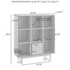 49.5" Liam 9 Cube Record Storage Bookcase With Speaker Walnut - Crosley -Cheap Crosley Store GUEST d3e556f2 a657 4a98 bbfa 2e9e02c3007f