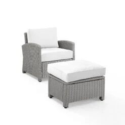 Bradenton 2pc Outdoor Wicker Arm Chair & Ottoman Set - Crosley -Cheap Crosley Store GUEST d51da123 5c11 42f6 a5c0 772af4845216