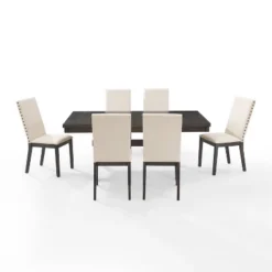 7pc Hayden Extendable Dining Set With 6 Upholstered Chairs Slate - Crosley 20 7pc Hayden Extendable Dining Set With 6 Upholstered Chairs Slate - Crosley -Cheap Crosley Store GUEST d5536cf6 dc3c 4292 ae50 32897a398a30