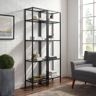 73" 2pc Aimee Narrow Etagere Set Oil Rubbed Bronze - Crosley 3 73" 2pc Aimee Narrow Etagere Set Oil Rubbed Bronze - Crosley - Image 3