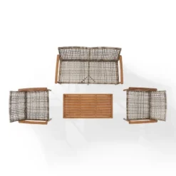 Ridley 4pc Outdoor Wicker & Metal Conversation Set - Gray - Crosley 13 Ridley 4pc Outdoor Wicker & Metal Conversation Set - Gray - Crosley -Cheap Crosley Store GUEST d71d5ac7 79ef 4345 8224 463d790f29ff