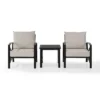 3pc Kaplan Outdoor Seating Set With 2 Chairs & Side Table - Oatmeal - Crosley