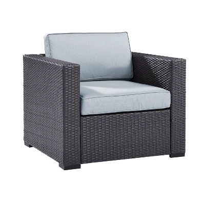 Biscayne Outdoor Wicker Armchair - Mist - Crosley 3 Biscayne Outdoor Wicker Armchair - Mist - Crosley - Image 3