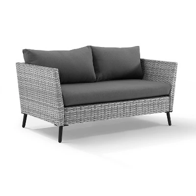 2pc Richland Outdoor Patio Loveseat And Coffee Table Set - Gray - Crosley 2 2pc Richland Outdoor Patio Loveseat And Coffee Table Set - Gray - Crosley - Image 2