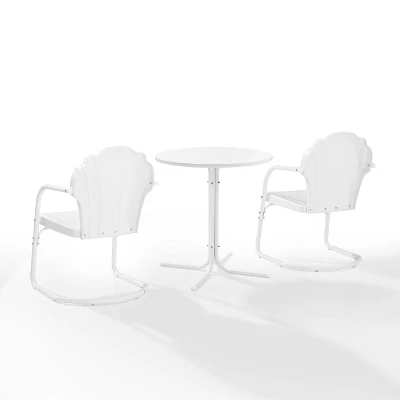 Tulip 3pc Outdoor Bistro Set With Table & 2 Chairs - White - Crosley 2 Tulip 3pc Outdoor Bistro Set With Table & 2 Chairs - White - Crosley - Image 2