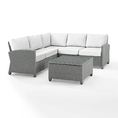Crosley 4pc Bradenton Steel Outdoor Patio Sectional Sofa Furniture Set 18 Crosley 4pc Bradenton Steel Outdoor Patio Sectional Sofa Furniture Set - Image 18