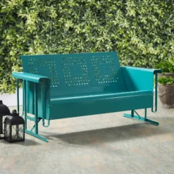 Bates Outdoor Sofa Glider - Turquoise - Crosley