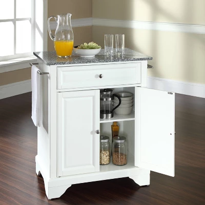 Lafayette Granite Top Portable Kitchen Island/Cart White/Gray - Crosley 2 Lafayette Granite Top Portable Kitchen Island/Cart White/Gray - Crosley - Image 2