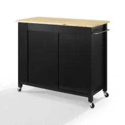 Full Savannah Wood Top Kitchen Island Cart Black/Natural - Crosley -Cheap Crosley Store GUEST de76aa45 2671 448f ae79 8f6cdfac2979