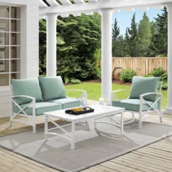 3pc Kaplan Outdoor Steel Conversation Set - Crosley