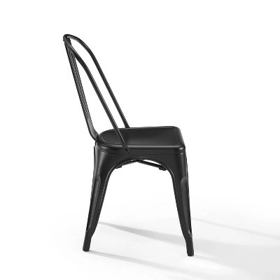 Set Of 2 17" Amelia Metal Chair Matte Black - Crosley 2 Set Of 2 17" Amelia Metal Chair Matte Black - Crosley - Image 2