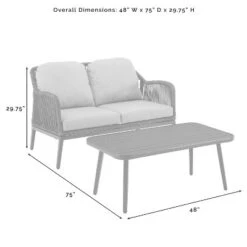 Haven 2pc Outdoor Wicker Conversation Set - Light Gray - Crosley -Cheap Crosley Store GUEST e117cd91 16ba 46a5 bc1d 7a67b829fa45