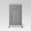 Savannah Stainless Steel Top Compact Kitchen Island Cart Gray - Crosley