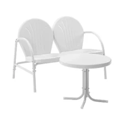 Griffith 2pc Outdoor Conversation Set - White - Crosley -Cheap Crosley Store GUEST e2f73343 e4ca 4ce5 a722 529376f30a9b