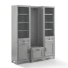 3pc Tara Entryway Set - Hall Tree And 2 Linen Cabinets Distressed Gray - Crosley