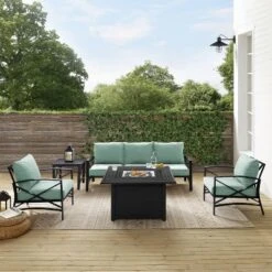 Kaplan 5pc Outdoor Sofa Set With Fire Table - Mist - Crosley -Cheap Crosley Store GUEST e437cd9f 8df3 4376 9d27 b34b7d2c3496