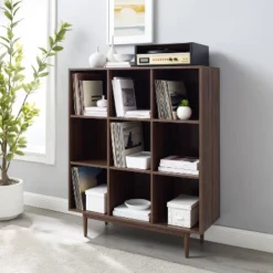 49.5" Liam 9 Cube Bookcase Walnut - Crosley