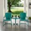 Ridgeland 3pc Outdoor Seating Set - Turquoise - Crosley